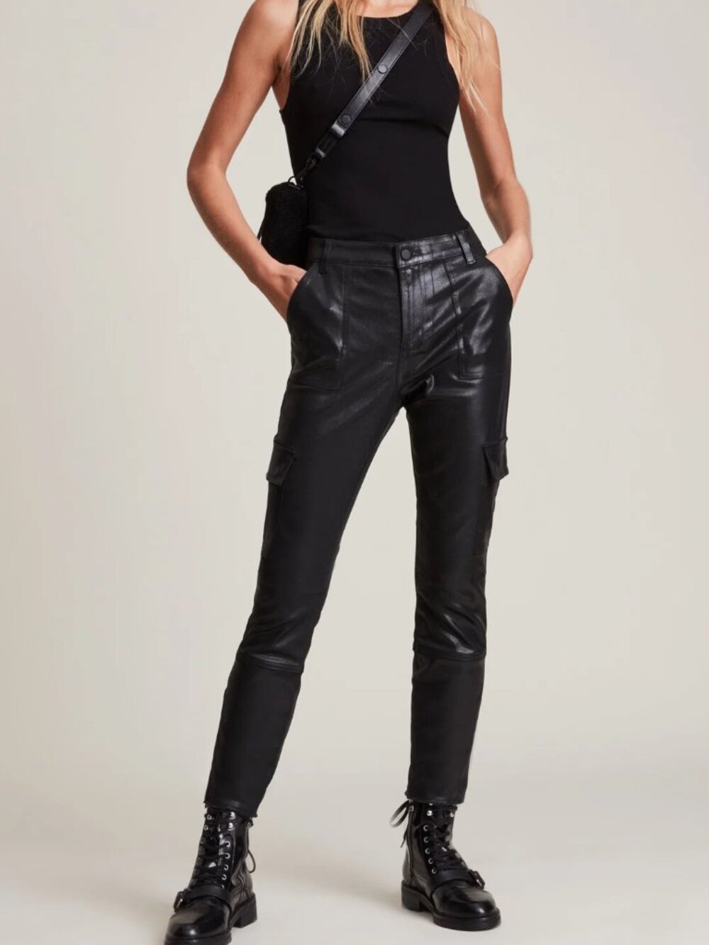 All Saints Duran Coated Cargo Jeans - new with tags